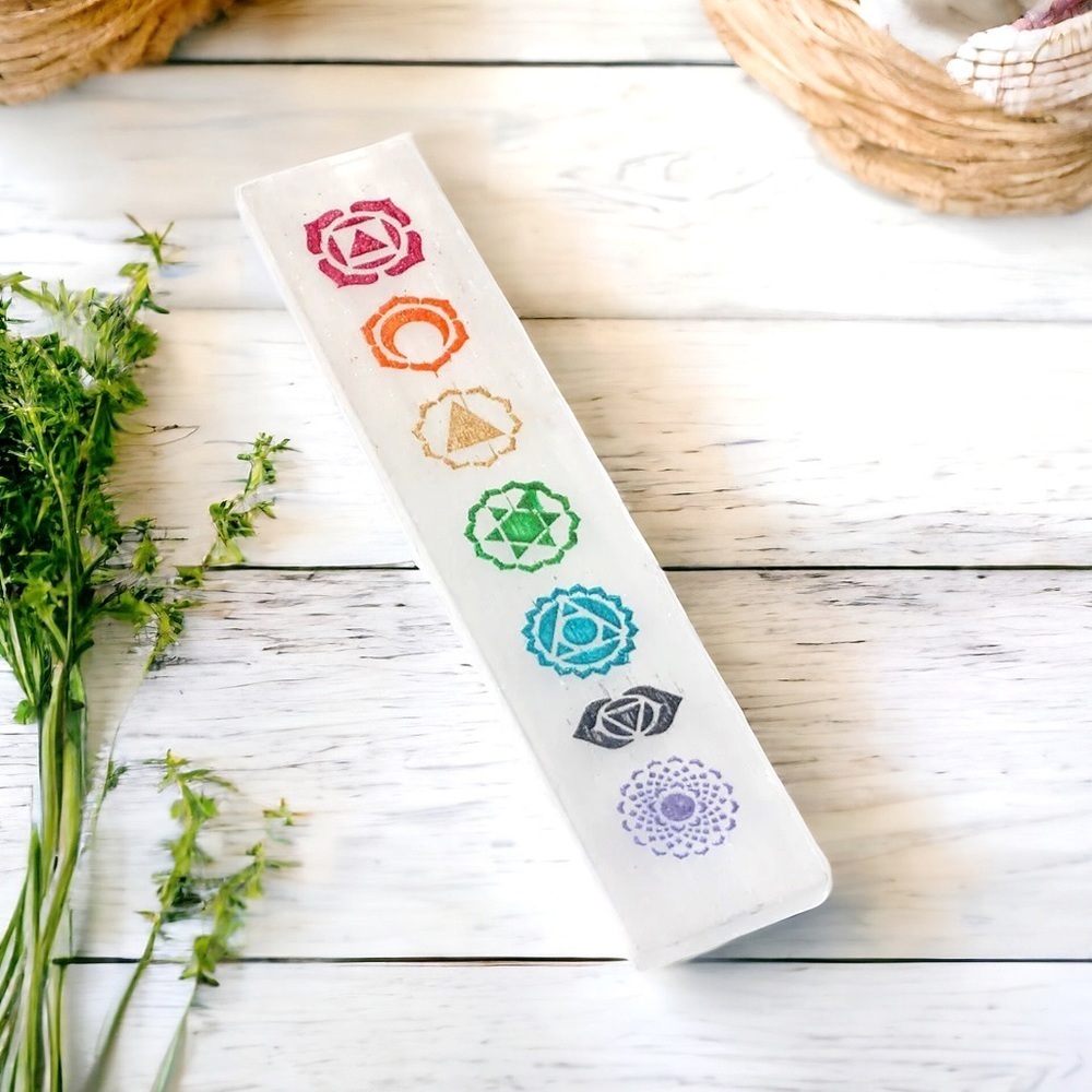 Selenite Chakra Crystal Charging Plate